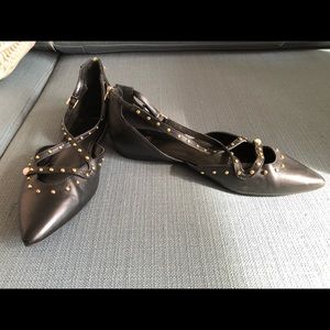 Cute flats with embellishments studs and pearl